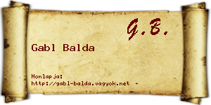 Gabl Balda névjegykártya