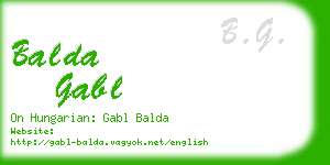 balda gabl business card